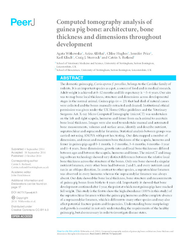 Computed tomography analysis of guinea pig bone: architecture, bone thickness and dimensions throughout development. Thumbnail