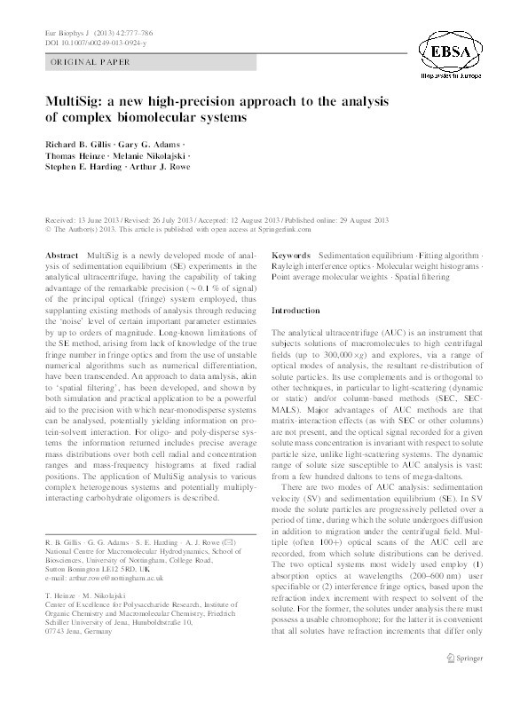 MultiSig: a new high-precision approach to the analysis of complex biomolecular systems Thumbnail