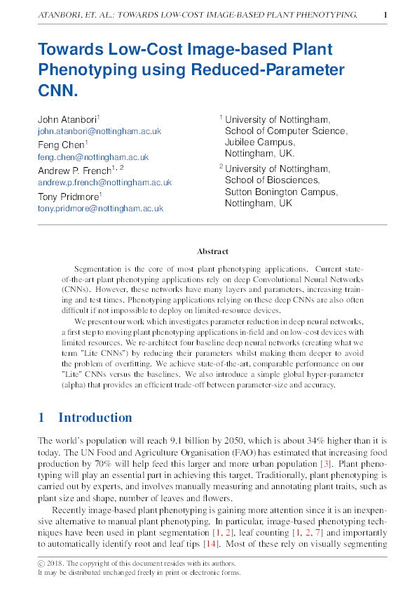 Towards low-cost image-based plant phenotyping using reduced-parameter CNN Thumbnail