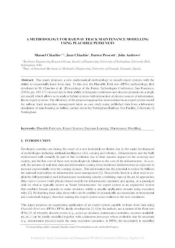 A methodology for railway track maintenance modelling using Plausible Petri nets Thumbnail