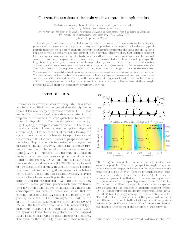 Current fluctuations in boundary-driven quantum spin chains Thumbnail