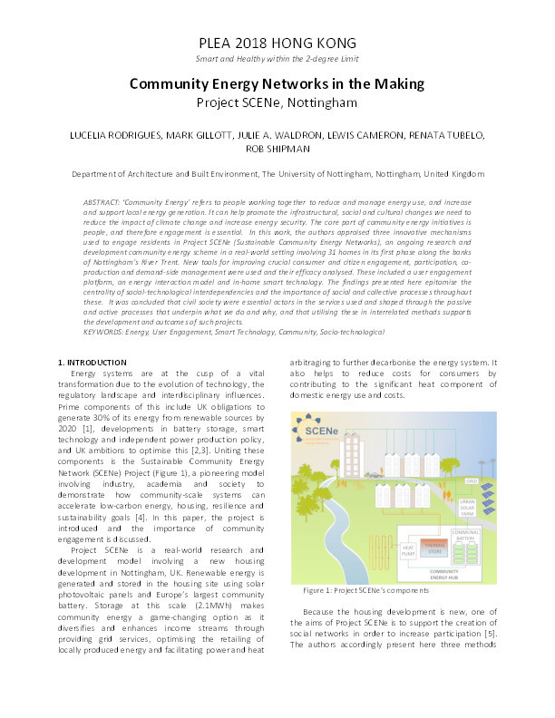 Community Energy Networks in the Making: Project SCENe, Nottingham Thumbnail