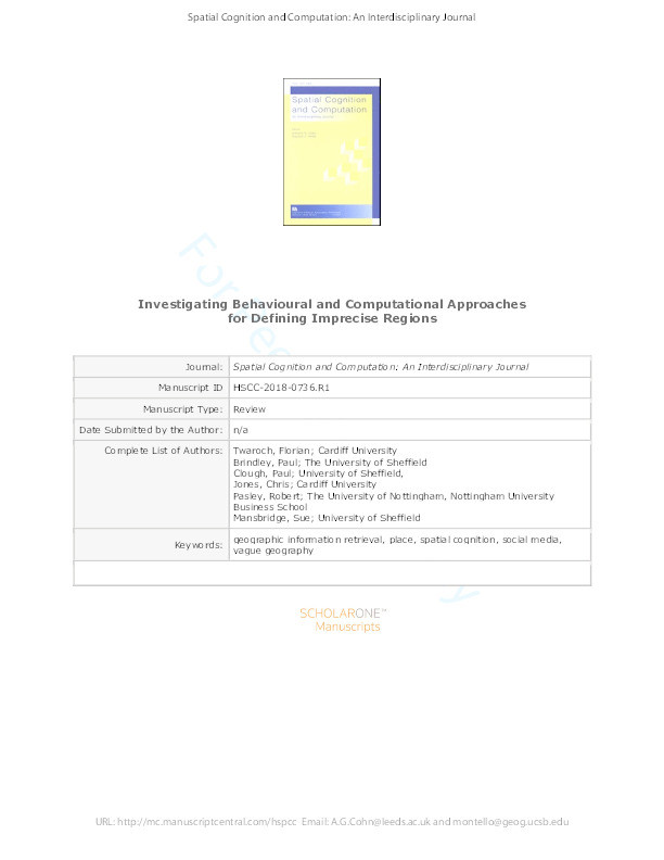 Investigating behavioural and computational approaches for defining imprecise regions Thumbnail