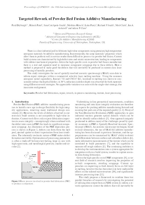 Targeted rework of powder bed fusion additive manufacturing Thumbnail