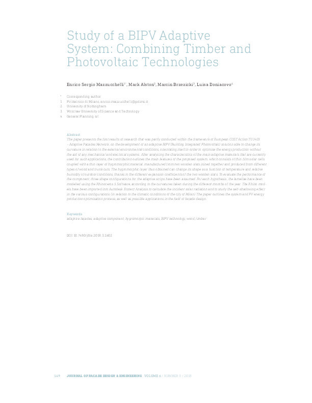 Study of a BIPV adaptive system: combining timber and photovoltaic technologies Thumbnail