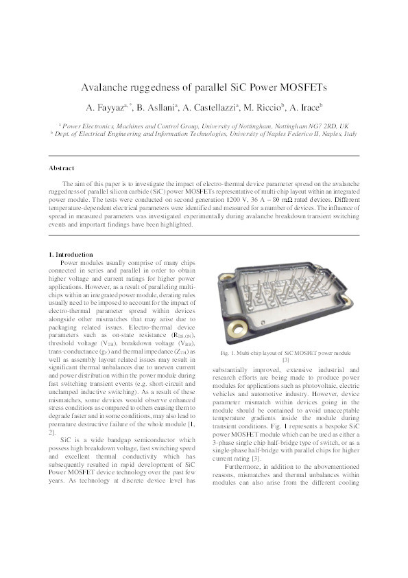 Avalanche ruggedness of parallel SiC power MOSFETs Thumbnail