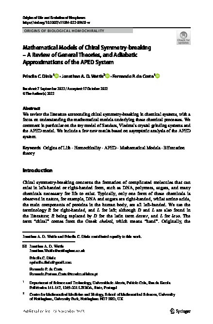 Mathematical Models of Chiral Symmetry-breaking – A Review of General Theories, and Adiabatic Approximations of the APED System Thumbnail