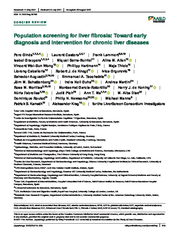 Population screening for liver fibrosis: Toward early diagnosis and intervention for chronic liver diseases Thumbnail