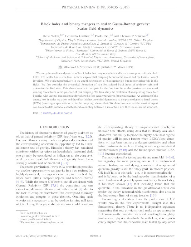 Black holes and binary mergers in scalar Gauss-Bonnet gravity: Scalar field dynamics Thumbnail