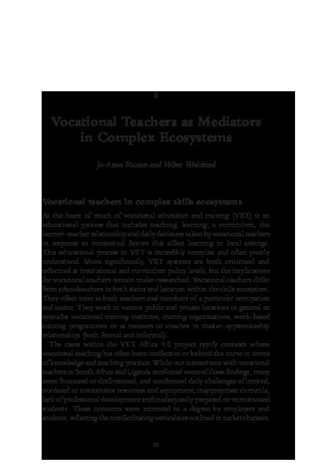 Vocational Teachers as Mediators in Complex Ecosystems Thumbnail