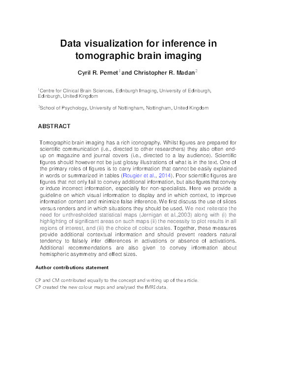 Data visualization for inference in tomographic brain imaging Thumbnail