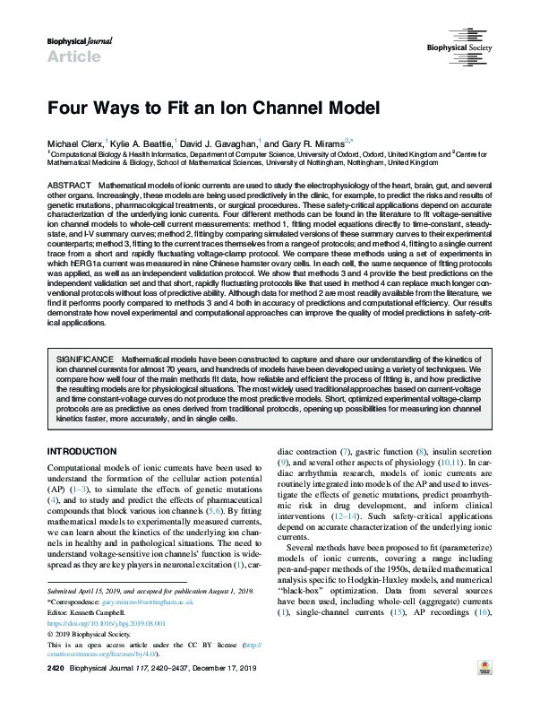 Four Ways to Fit an Ion Channel Model Thumbnail