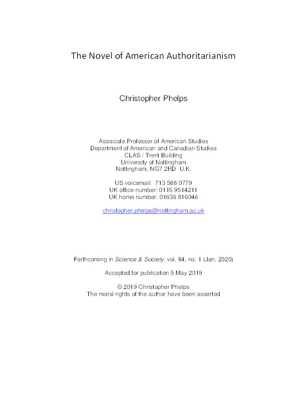 The Novel of American Authoritarianism Thumbnail