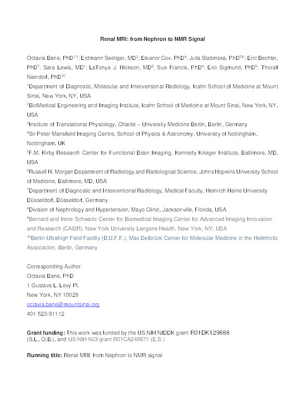 Renal MRI: From Nephron to NMR Signal Thumbnail