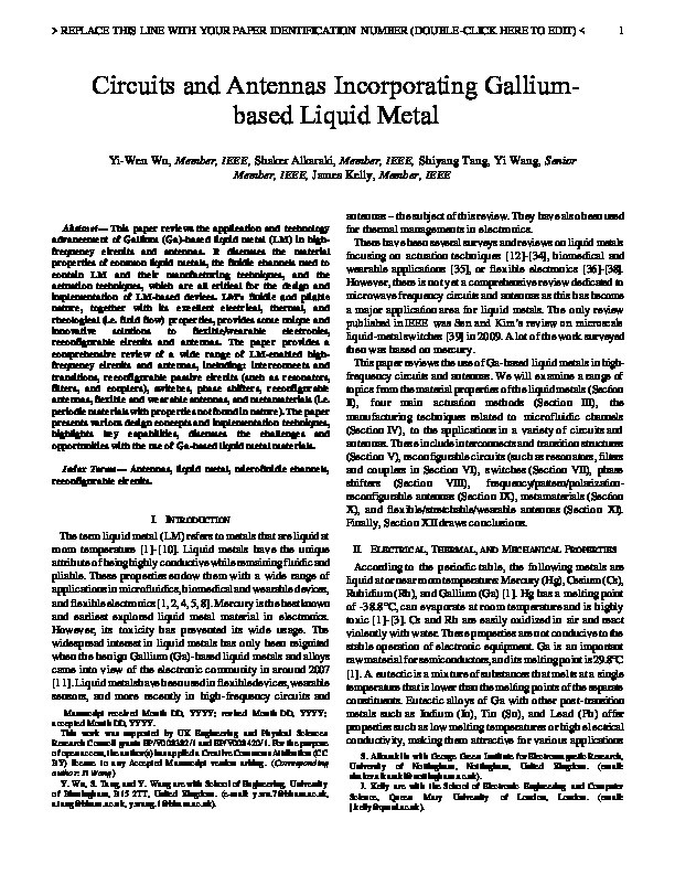 Circuits and Antennas Incorporating Gallium-Based Liquid Metal Thumbnail