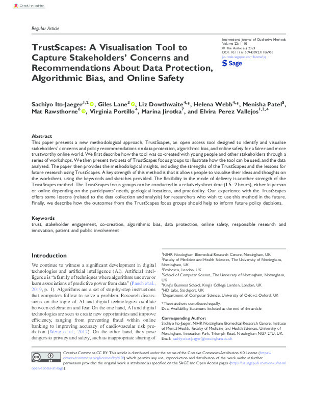 TrustScapes: A visualisation tool to capture stakeholders' concerns and recommendations about data protection, algorithmic bias, and online safety Thumbnail