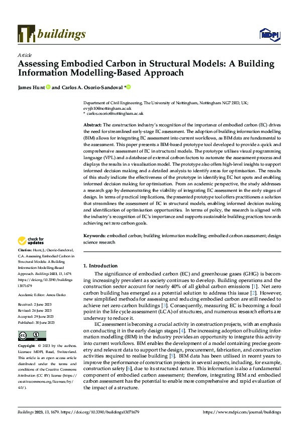 Assessing Embodied Carbon in Structural Models: A Building Information Modelling-Based Approach Thumbnail