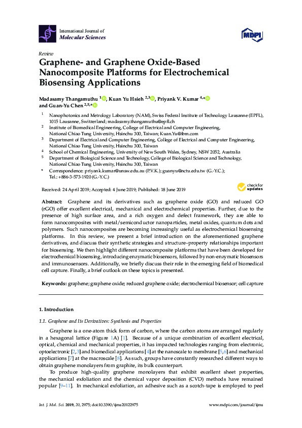 Graphene- and Graphene Oxide-Based Nanocomposite Platforms for Electrochemical Biosensing Applications Thumbnail