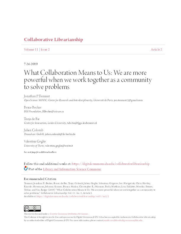 What Collaboration Means to Us: We are more powerful when we work together as a community to solve problems Thumbnail