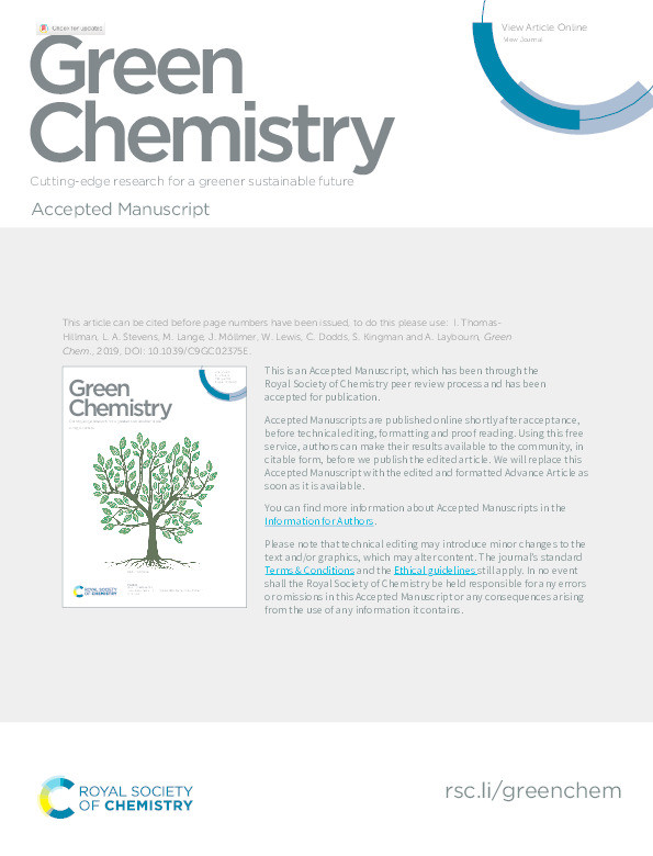 Developing a sustainable route to environmentally relevant metal-organic frameworks: ultra-rapid synthesis of MFM-300(Al) using microwave heating Thumbnail