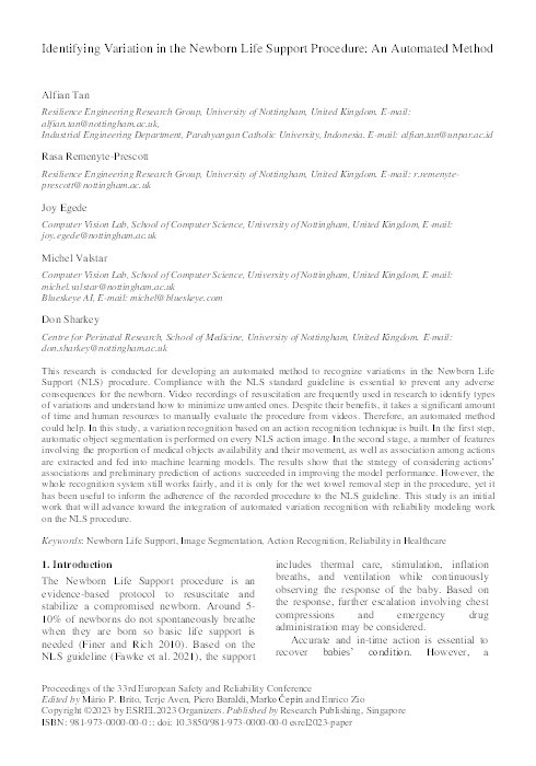 Identifying Variation in the Newborn Life Support Procedure: An Automated Method Thumbnail