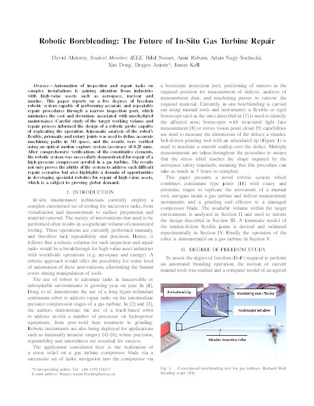 Robotic Boreblending: The Future of In-Situ Gas Turbine Repair Thumbnail