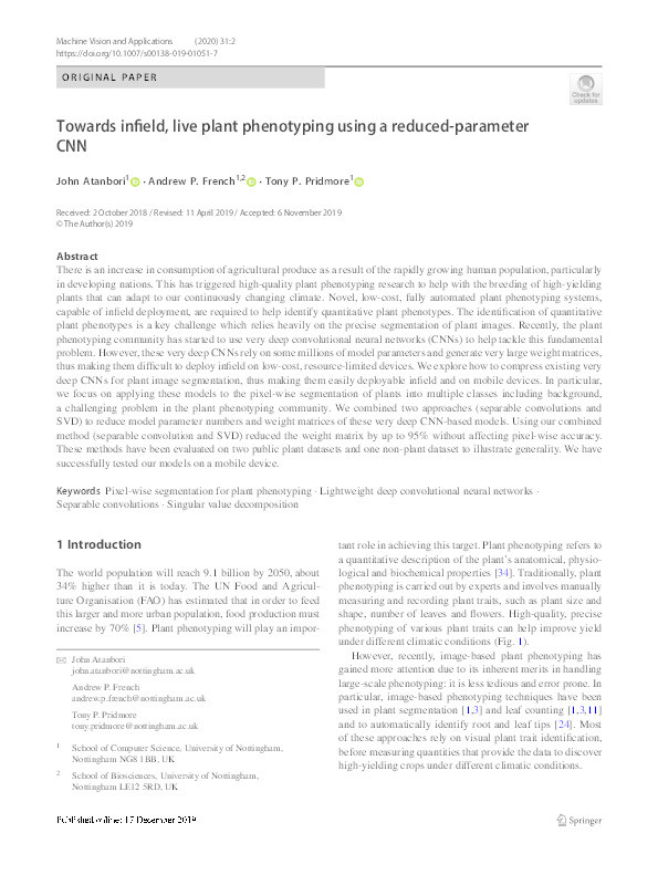 Towards infield, live plant phenotyping using a reduced-parameter CNN Thumbnail