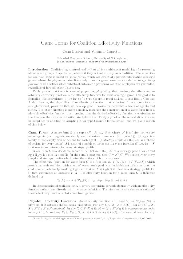 Game Forms for Coalition Effectivity Functions Thumbnail