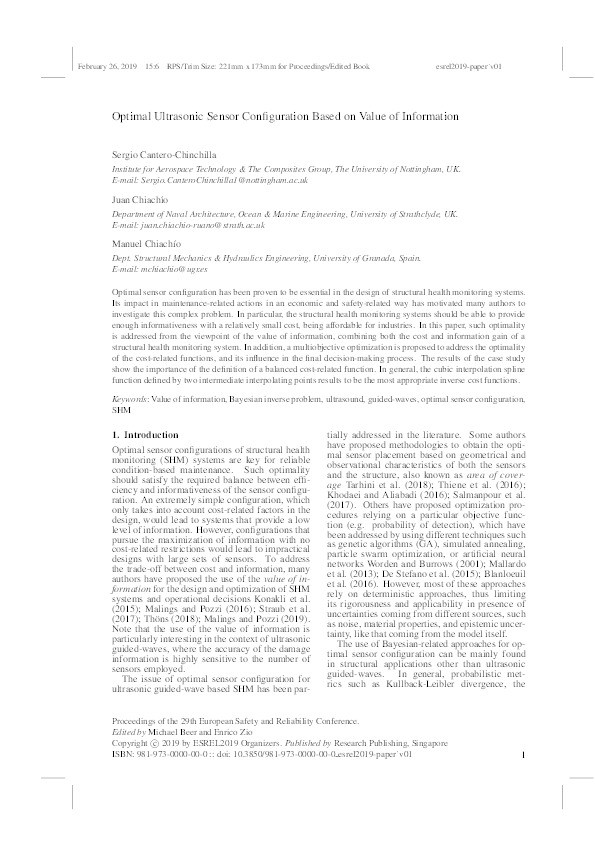 Optimal Ultrasonic Sensor Configuration Based on Value of Information Thumbnail