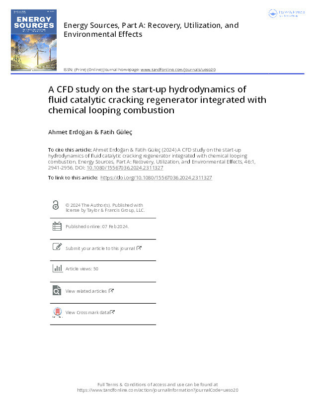 A CFD study on the start-up hydrodynamics of fluid catalytic cracking regenerator integrated with chemical looping combustion Thumbnail