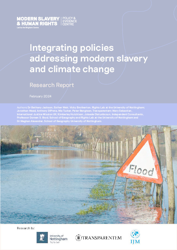 Integrating policies addressing modern slavery and climate change: research report Thumbnail