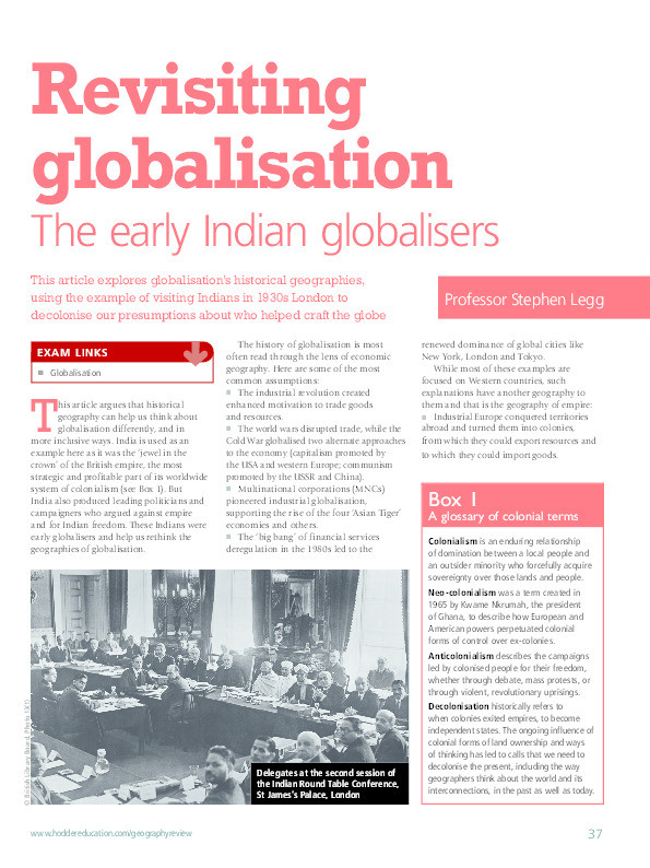 Who were the Early Globalisers? The Historical Geographies of India in Interwar London Thumbnail