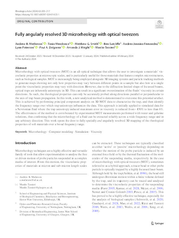 Fully angularly resolved 3D microrheology with optical tweezers Thumbnail