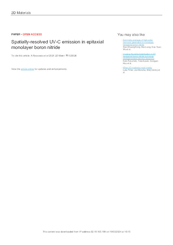 Spatially-resolved UV-C emission in epitaxial monolayer boron nitride Thumbnail