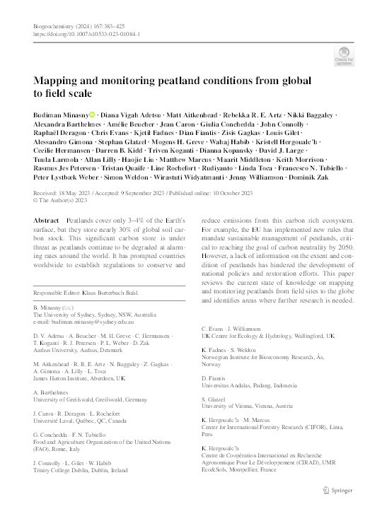 Mapping and monitoring peatland conditions from global to field scale Thumbnail