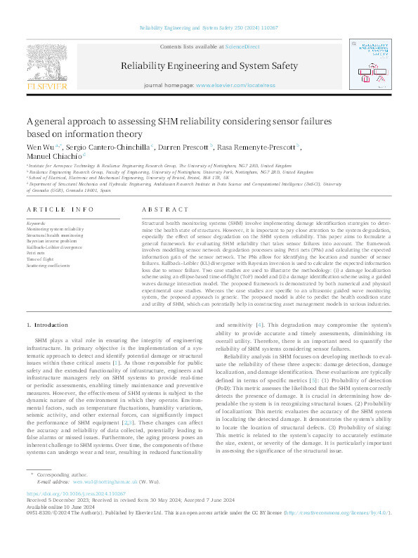 A general approach to assessing SHM reliability considering sensor failures based on information theory Thumbnail