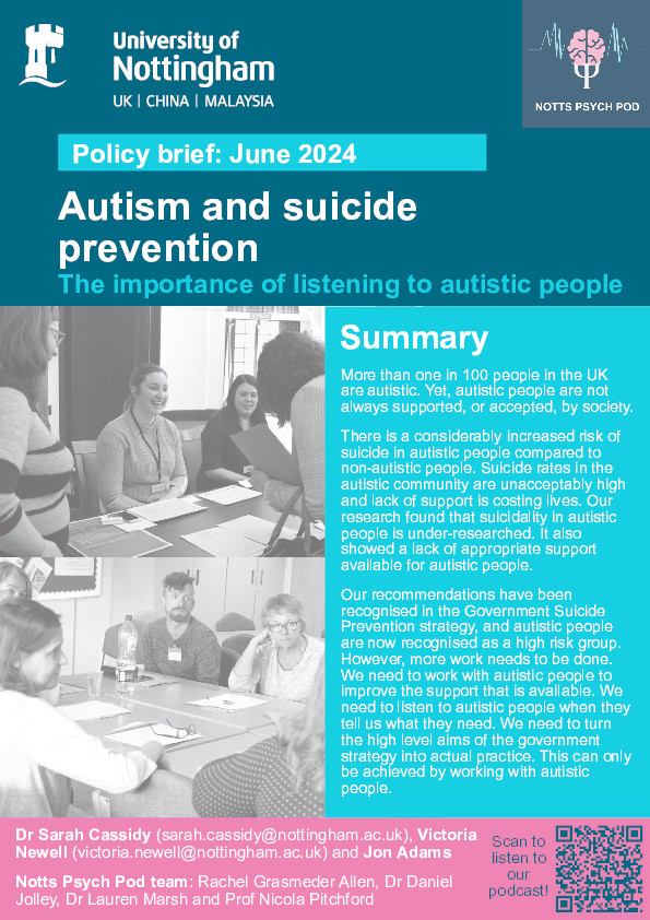 Policy Brief: Autism and Suicide  Prevention Thumbnail