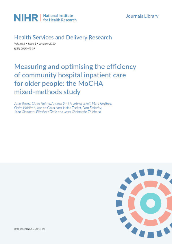 Measuring and optimising the efficiency of community hospital inpatient care for older people: the MoCHA mixed-methods study Thumbnail