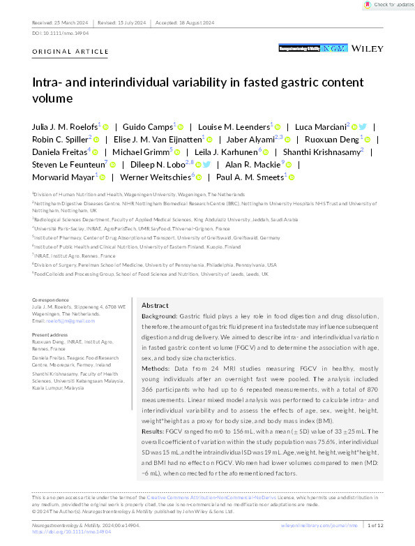 Intra- and interindividual variability in fasted gastric content volume Thumbnail