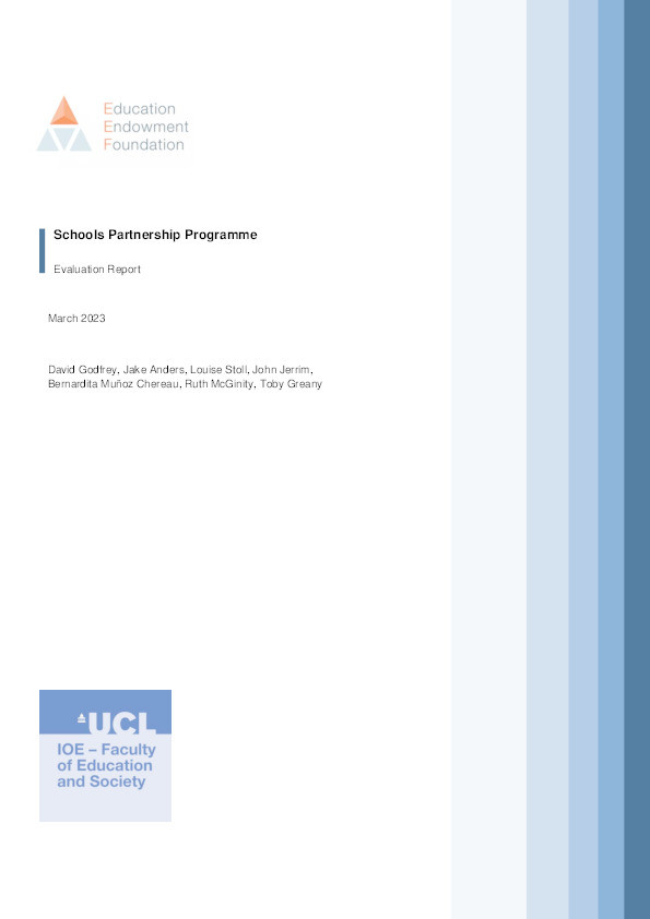 Schools Partnership Programme: Evaluation Report Thumbnail