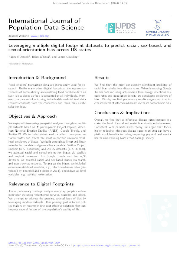 Leveraging multiple digital footprint datasets to predict racial, sex-based, and sexual-orientation bias across US states Thumbnail
