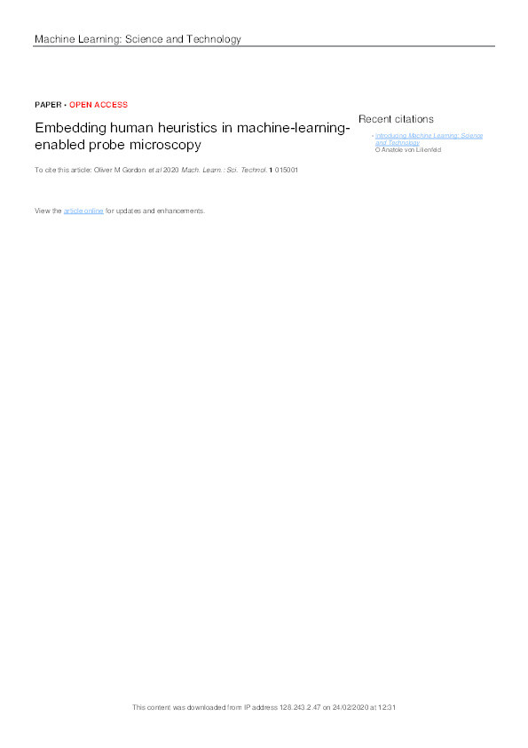 Embedding human heuristics in machine-learning-enabled probe microscopy Thumbnail