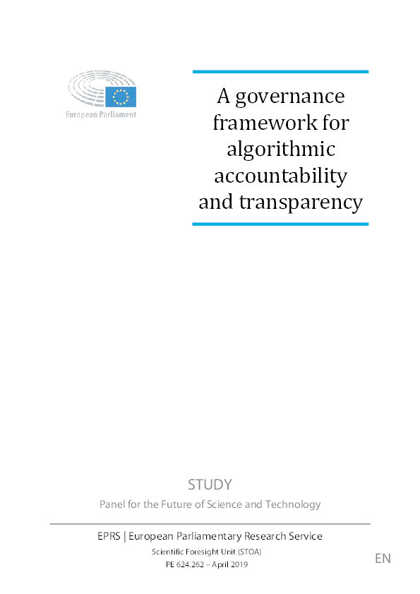 A governance framework for algorithmic accountability and transparency Thumbnail