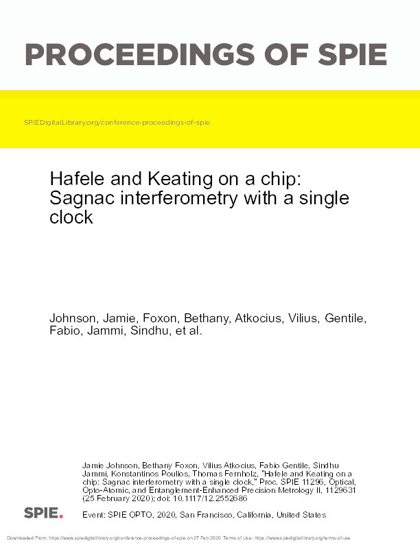 Hafele and Keating on a chip: Sagnac interferometry with a single clock Thumbnail