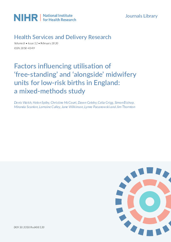 Factors influencing utilisation of ‘free-standing’ and ‘alongside’ midwifery units for low-risk births in England: a mixed-methods study Thumbnail