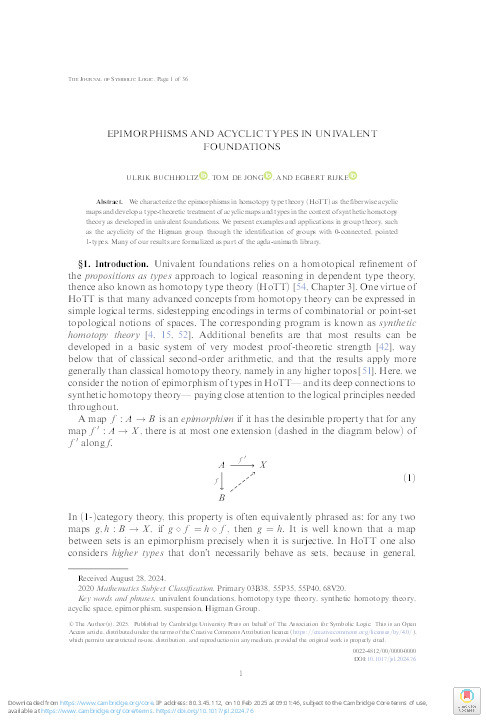 Epimorphisms and acyclic types in univalent foundations Thumbnail