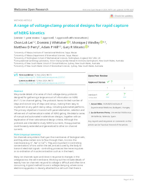 A range of voltage-clamp protocol designs for rapid capture of hERG kinetics Thumbnail