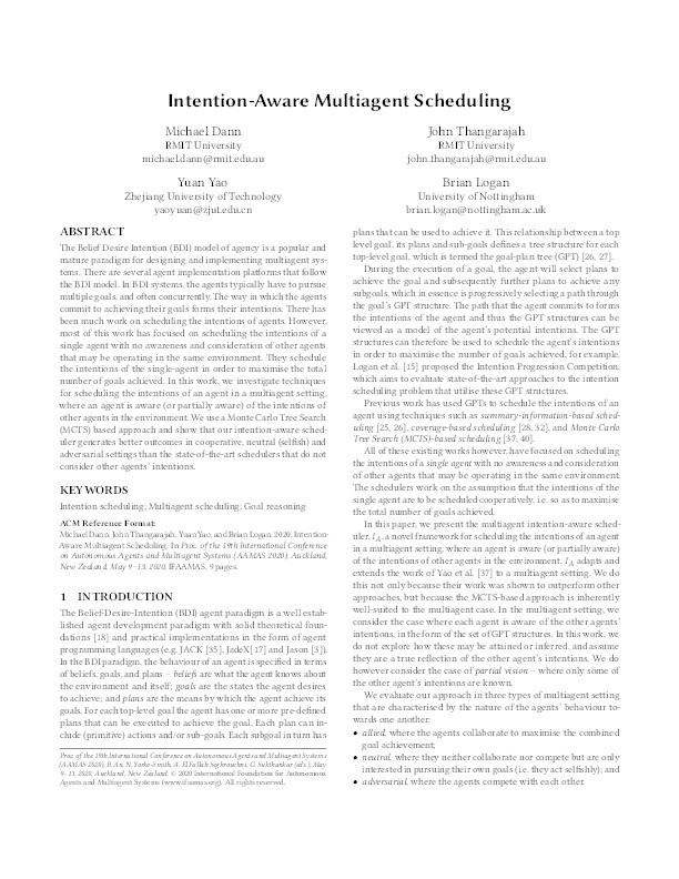 Intention-Aware Multiagent Scheduling Thumbnail