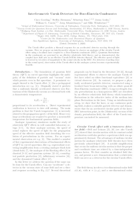 Interferometric Unruh Detectors for Bose-Einstein Condensates Thumbnail