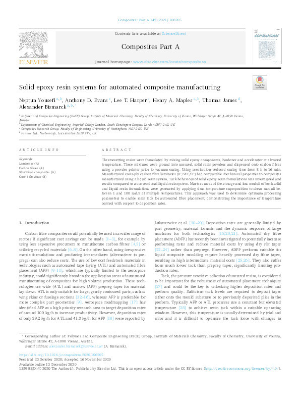 Solid epoxy resin systems for automated composite manufacturing Thumbnail